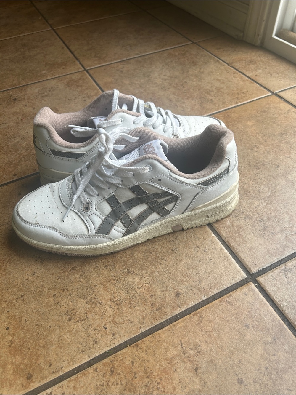 Asics White Sneakers with Beige Accents